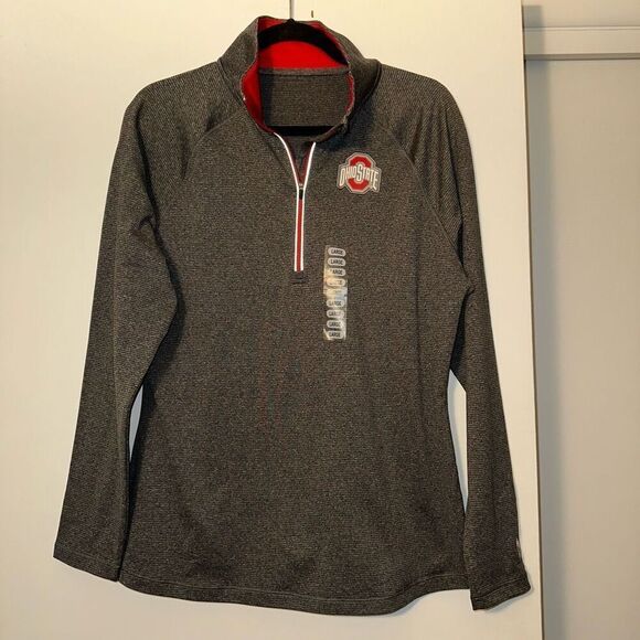 Ohio State University Unisex Gray Active Quarter Zip Top Large NWT - Picture 1 of 11